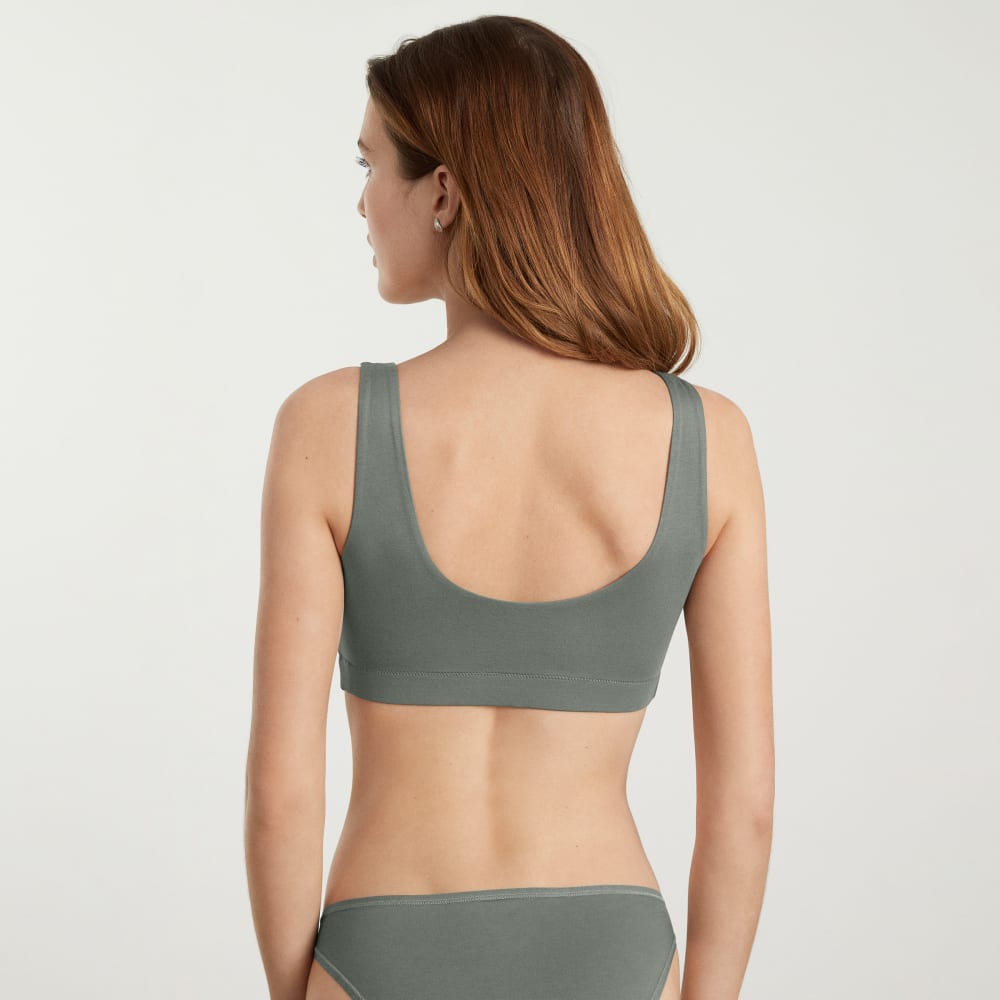 The Cotton Tank Bra | Dark Sage