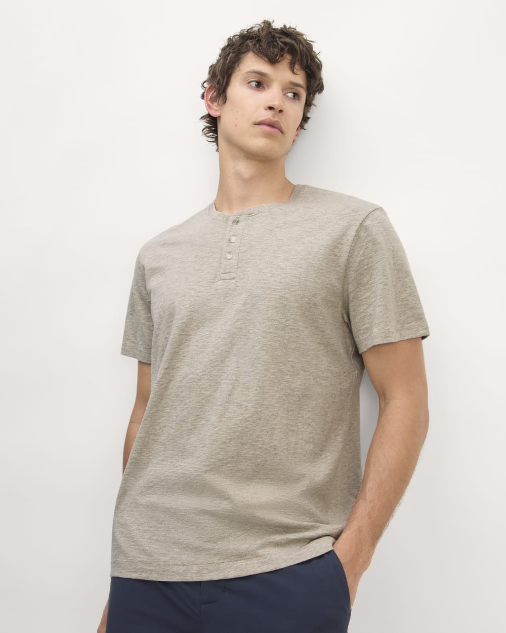 The Cotton Slub Henley | Heather Oatmeal