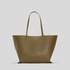 The Luxe Medium Italian Leather Tote | Beech