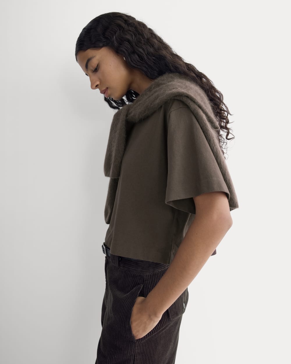 The Premium Weight Cropped Tee | Coffee Bean