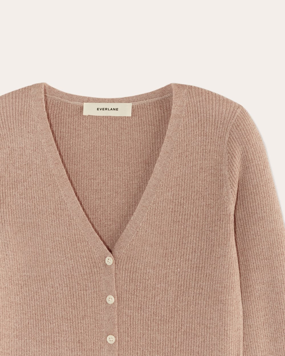 The Cardigan in Lurex Merino | Rose Gold