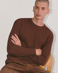 The Waffle Long-Sleeve Crew | Dark Mahogany