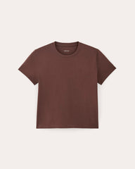 The Box-Cut Tee in Essential Cotton | Dark Mahogany | No Pocket
