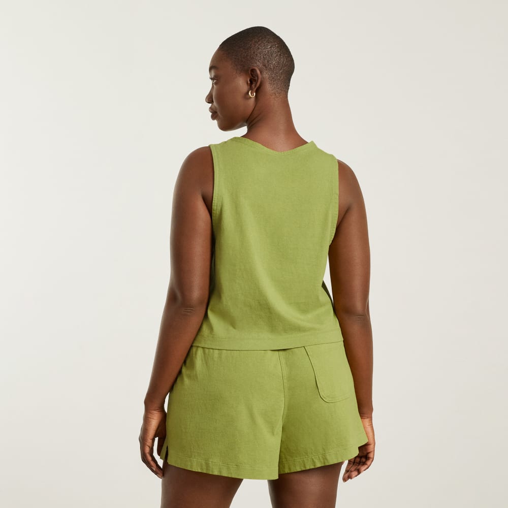 The Premium Weight Cropped Pocket Tank | Pepper