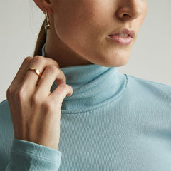 The Luxe Micro-Rib Turtleneck | Blue Shadow