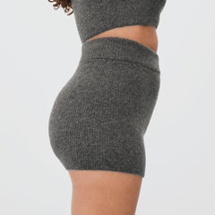 The Cozy-Stretch Short | Heathered Charcoal