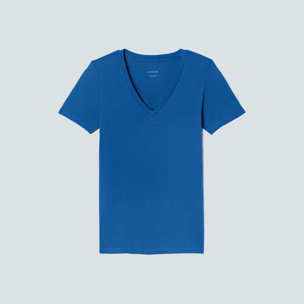 The Organic Cotton V-Neck | Lapis Blue