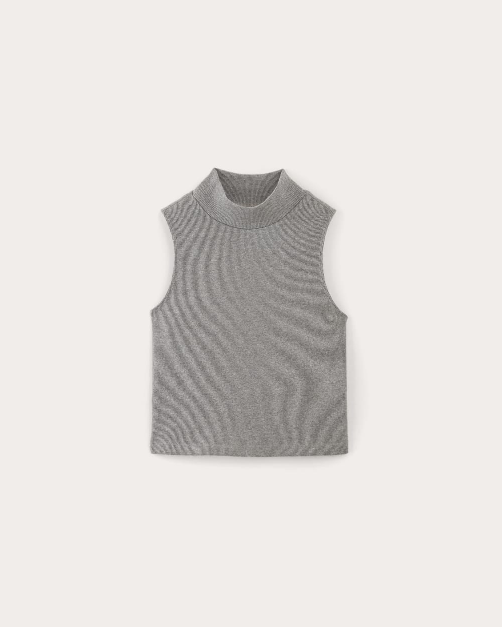 The Ribbed Mockneck Tank | Mid Heather Grey