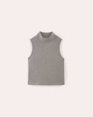 The Ribbed Mockneck Tank | Mid Heather Grey