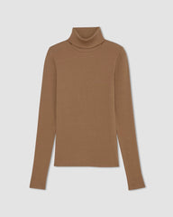 The Luxe Rib Turtleneck | Toasted Coconut