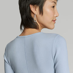 The Pima Micro-Rib Long-Sleeve Crew | Mist