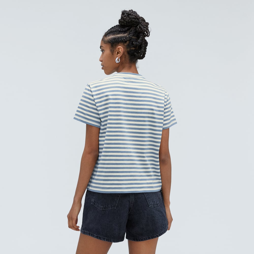 The Box-Cut Tee in Essential Cotton | Spring Lake / Canvas | No Pocket