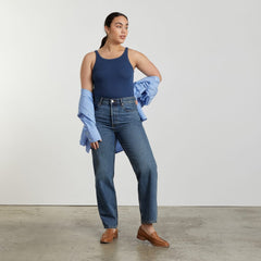 The Pima Micro-Rib Short Tank | Dark Royal