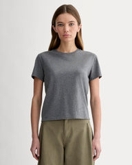 The Box-Cut Tee in Essential Cotton | Heathered Charcoal | No Pocket