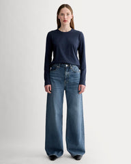 The Slim Long-Sleeve Crew in Essential Cotton | Navy