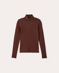 The Luxe Rib Turtleneck | Dark Mahogany