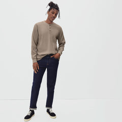 The Waffle Long-Sleeve Henley Tee | Burnt Sugar