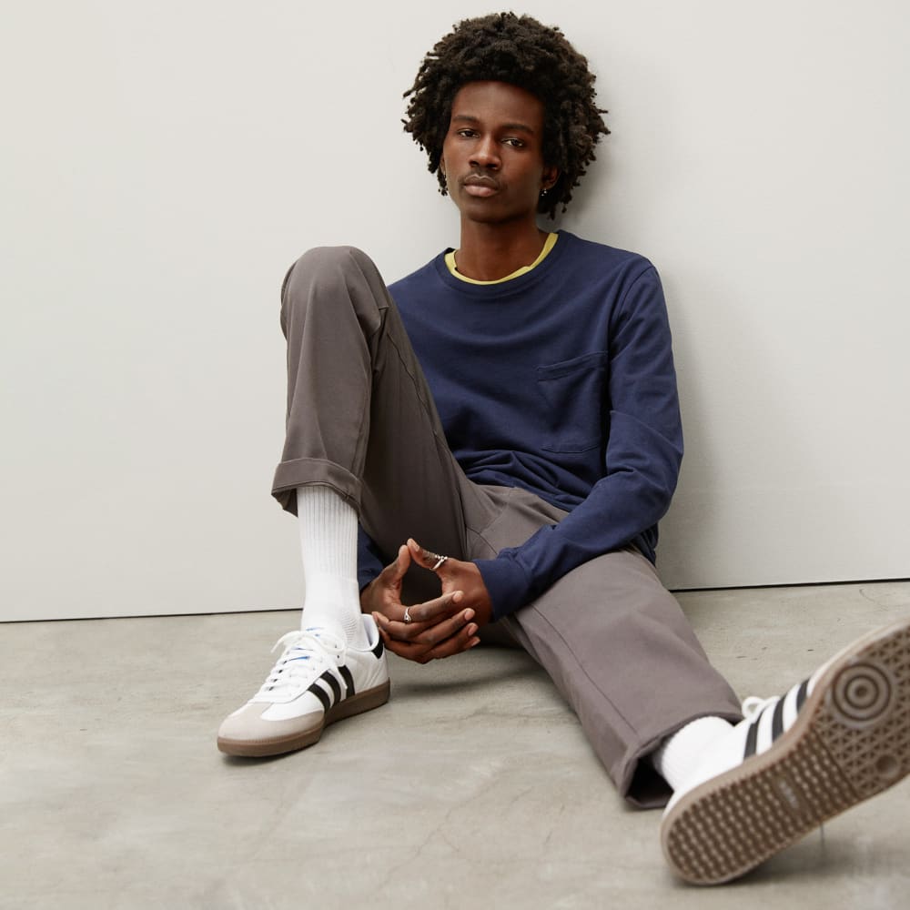 The Organic Cotton Long-Sleeve Pocket Tee | Deep Navy