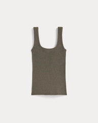 The Luxe Rib Square-Neck Tank | Heathered Fatigue