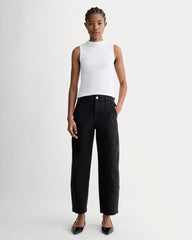 The Luxe Rib Funnel-Neck Tank | White