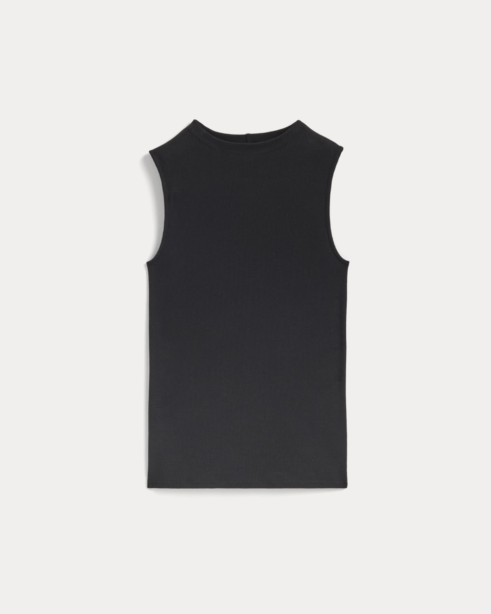 The Luxe Rib Funnel-Neck Tank | Black