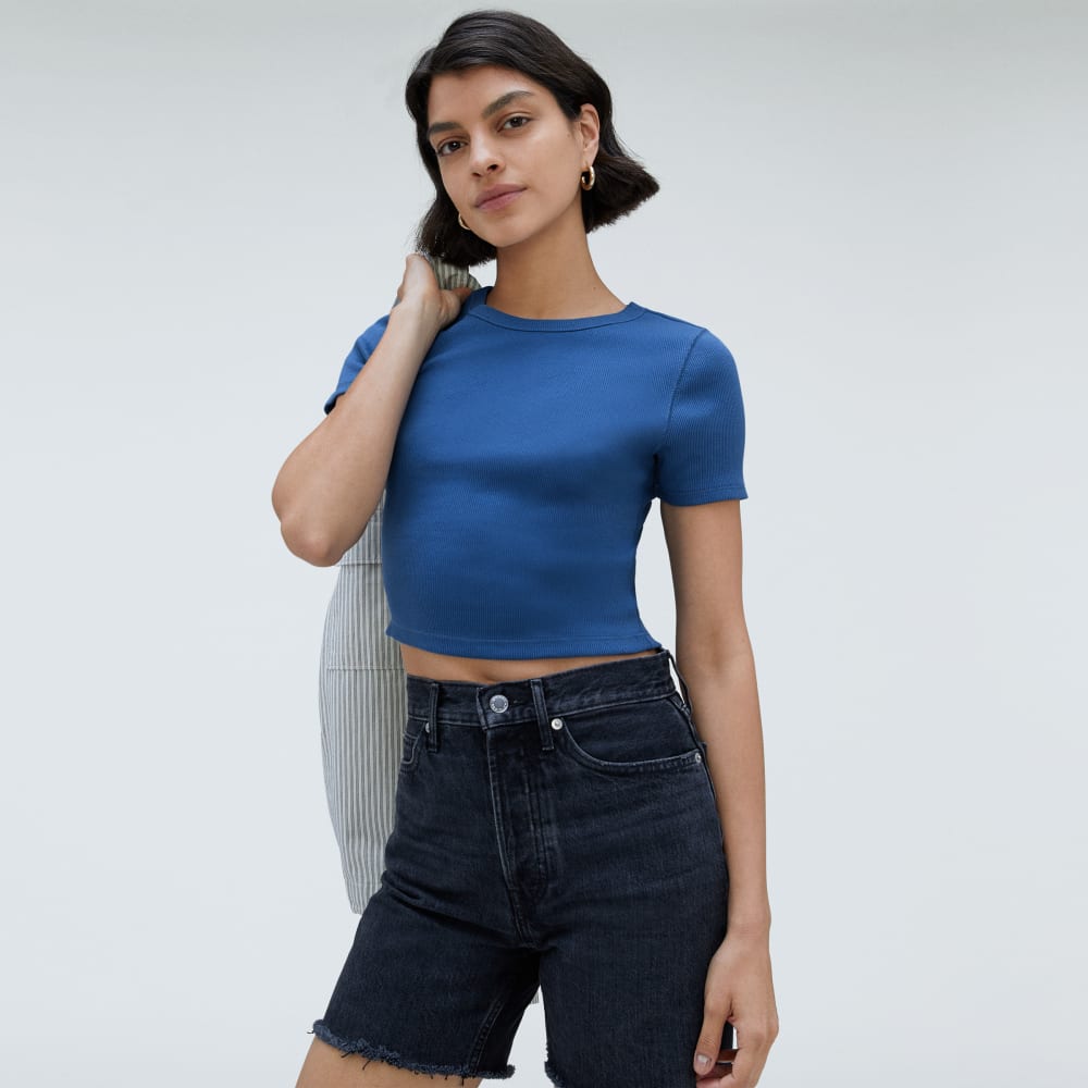 The '90s Rib Tee | Deep Blue