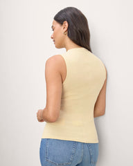 The Luxe Rib Funnel-Neck Tank | Parsnip