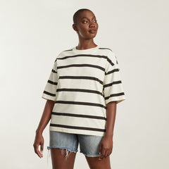 The Premium Weight Relaxed Tee | Black / Canvas