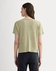 The Box-Cut Tee in Cotton Linen | Eucalyptus