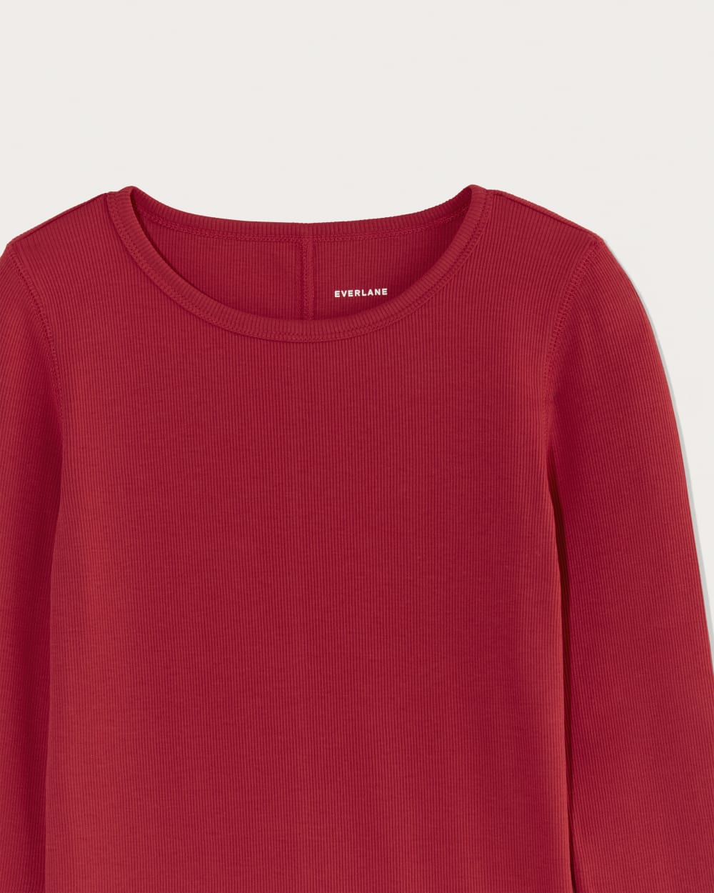 The Luxe Rib Long-Sleeve Crew | Berry Red