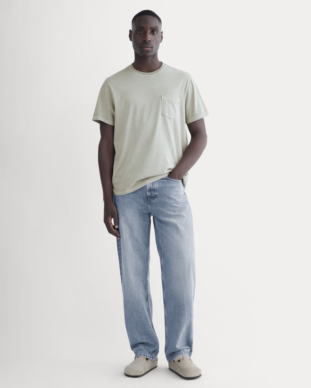 The Essential Organic Garment-Dyed Crew | Seagrass