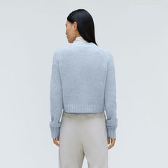 The Alpaca V-Neck Cropped Cardigan | Mist