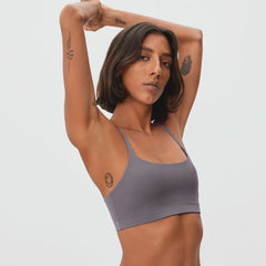 The Invisible Square-Neck Bralette | Plum Grey
