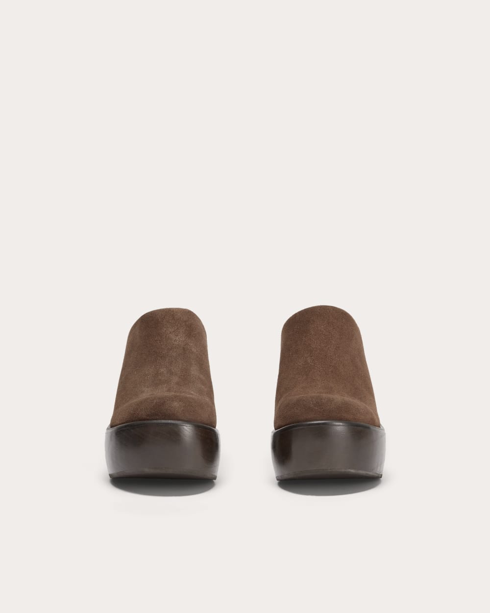 The Wooden Puffa Clog | Dark Umber Suede