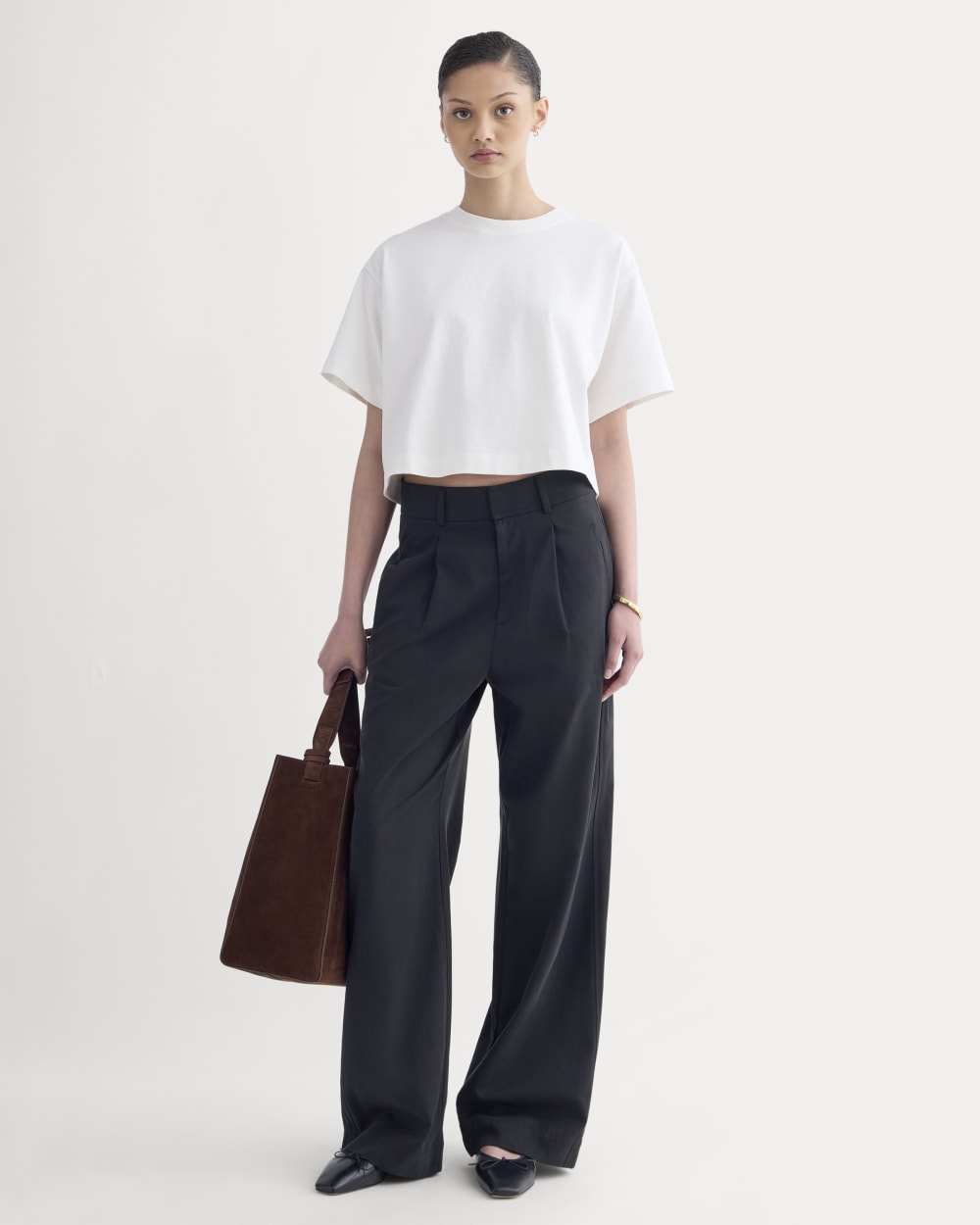 The Premium Weight Cropped Tee | Bone