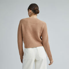 The Cropped Cotton-Merino Bomber |  Chestnut