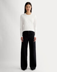 The Slim Long-Sleeve Crew in Essential Cotton | White