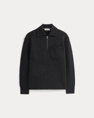 Luxe Merino Quarter-Zip Pullover | Heathered Black