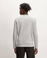 The Waffle Long-Sleeve Crew | Light Grey Donegal
