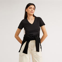 The Organic Cotton V-Neck | Black