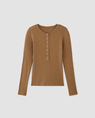 The Luxe Rib Henley | Toasted Coconut