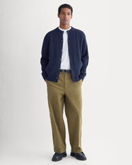 Luxe Merino Crew Cardigan | Deep Navy