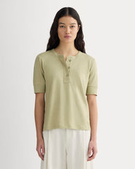 The Henley in Cotton Linen | Eucalyptus