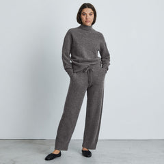 The Cozy-Stretch Wide-Leg Sweatpant | Heathered Charcoal