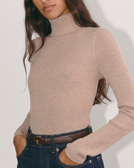 The Turtleneck in Lurex Merino | Rose Gold