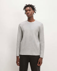The Waffle Long-Sleeve Crew | Light Grey Donegal