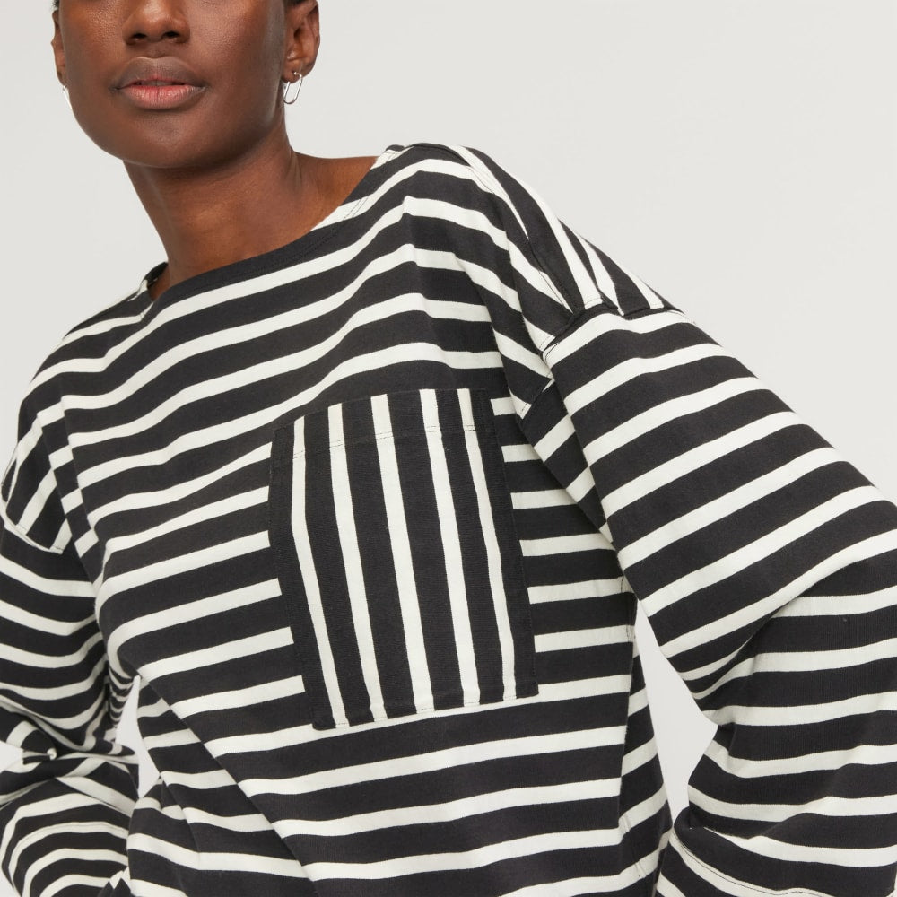 The Premium Weight Oversized Pocket Tee | Black / Canvas Tan