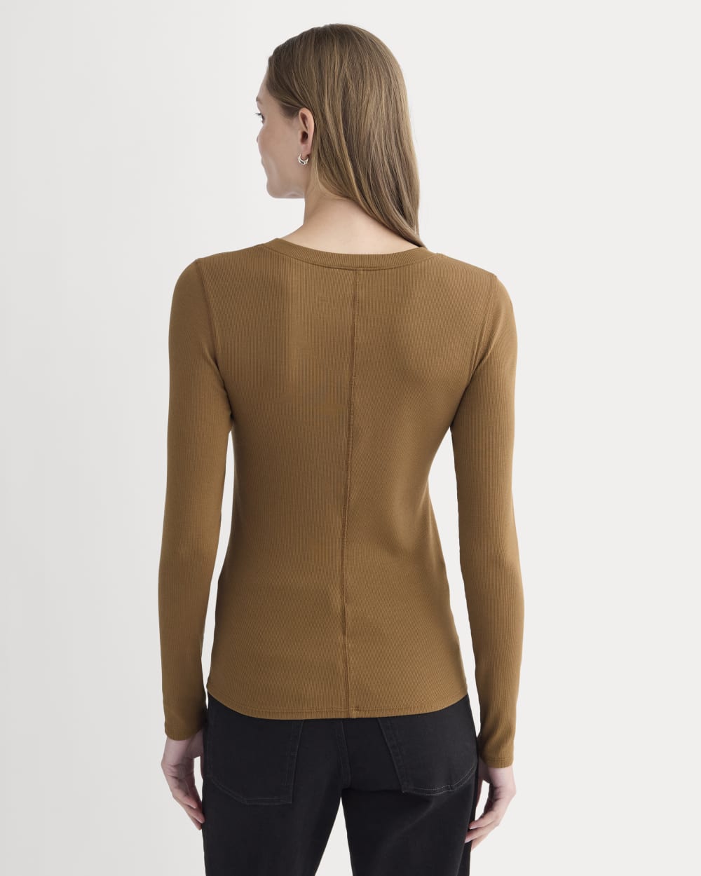 The Luxe Rib Henley | Toffee