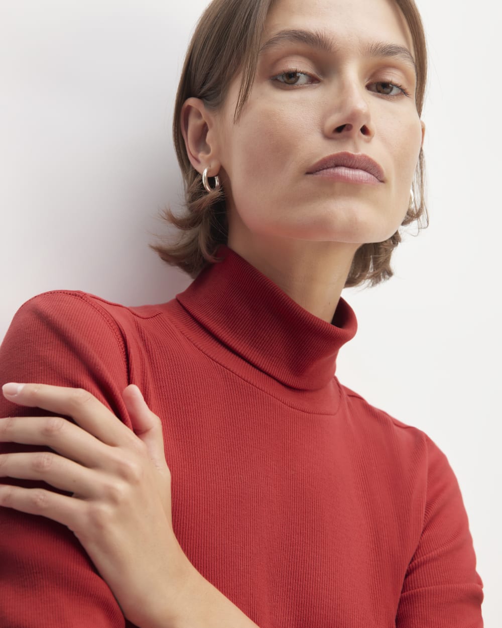The Luxe Rib Turtleneck | Haute Red