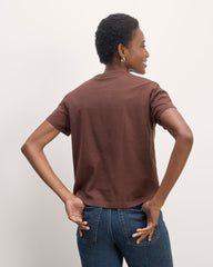 The Box-Cut Tee in Essential Cotton | Dark Mahogany | No Pocket
